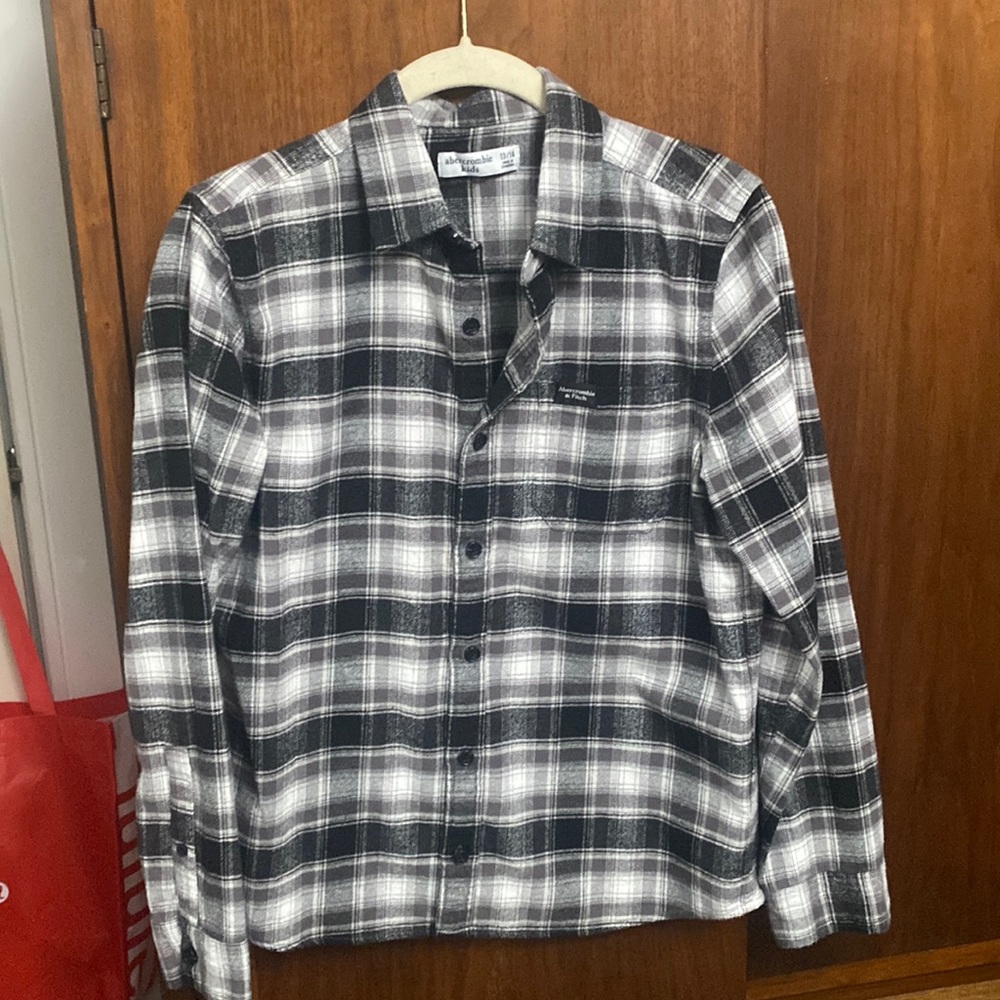 Abercrombie kids boys flannel button down shirt.